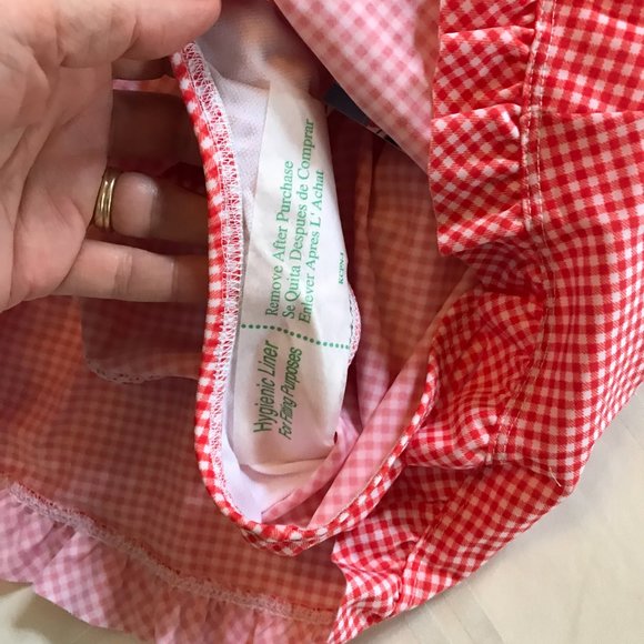 NEW Lime Ricki Red Gingham Swim Skirt XS: Modest w/attached swim bottoms - Picture 7 of 8